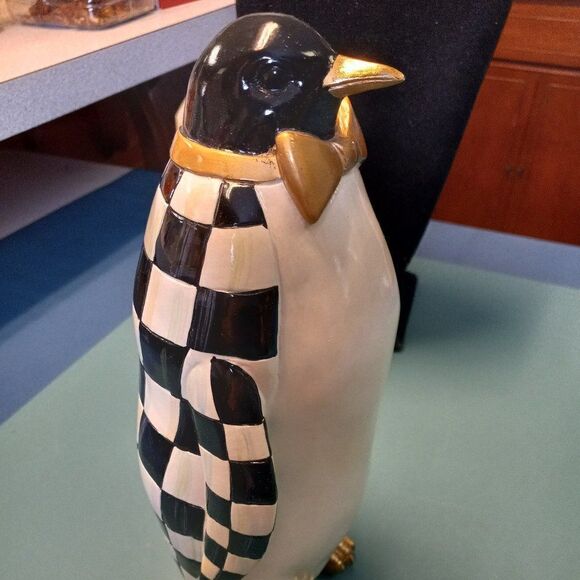 Mackenzie-Childs Courtly Check Penguin Cottagecore Kitsch Chic - Picture 2 of 9